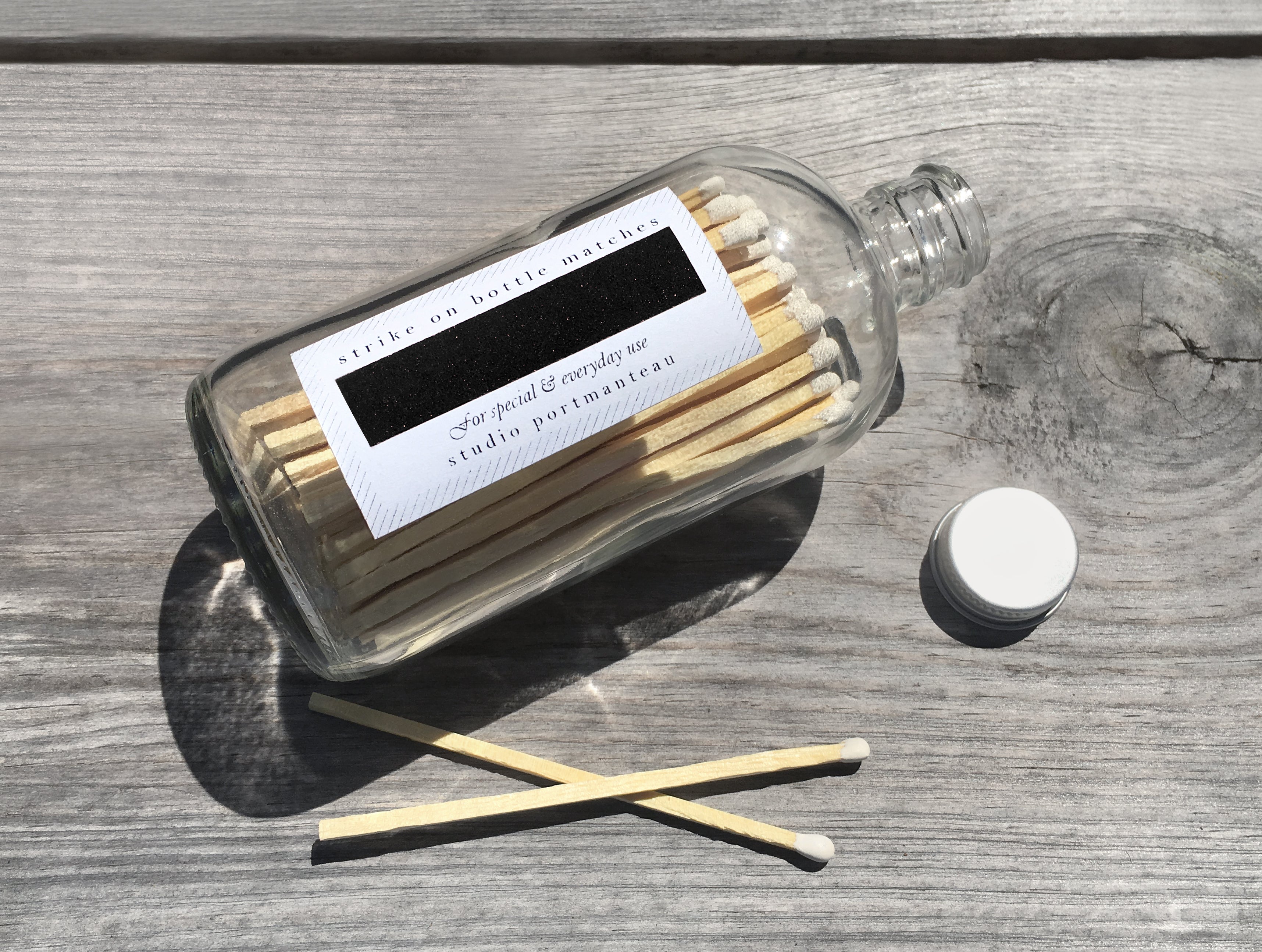 White 4" Candle Match Jar
