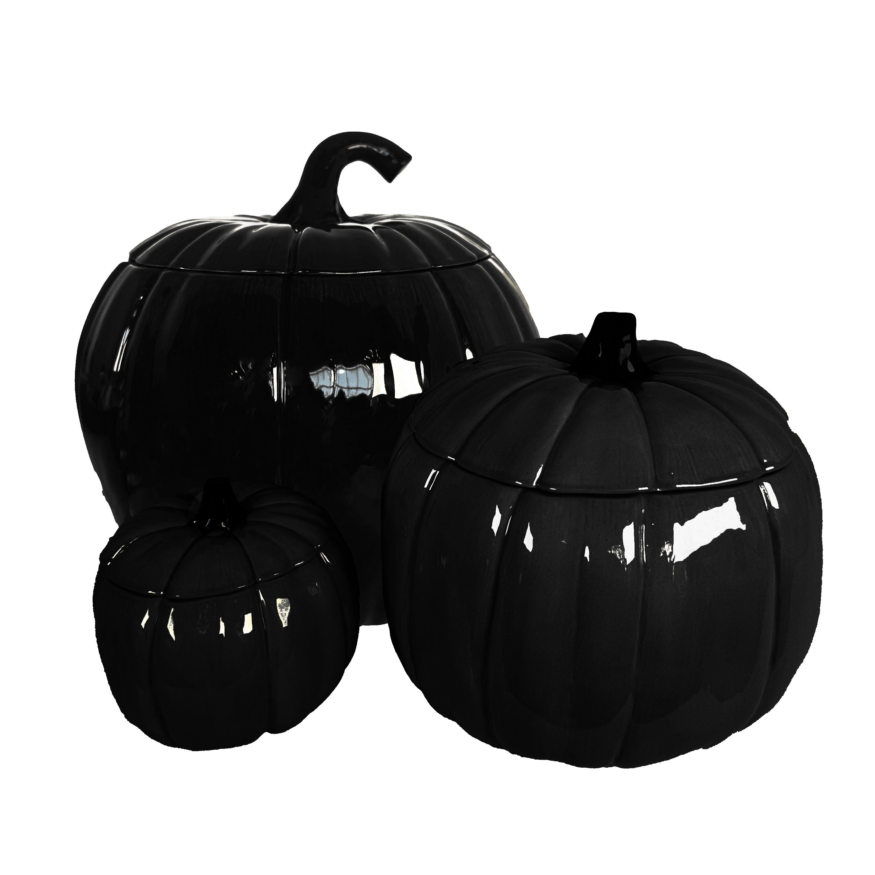 Solid Black Pumpkin Jars