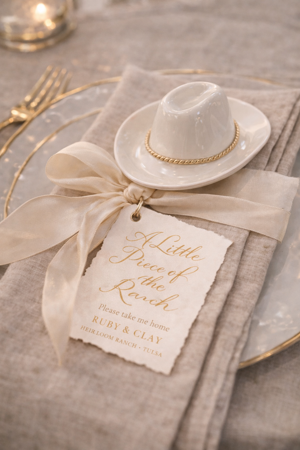 Keepsake miniature ceramic Cowboy Hat