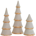 Beige Tiered Christmas Trees with 22K Gold Brushstroke Accent
