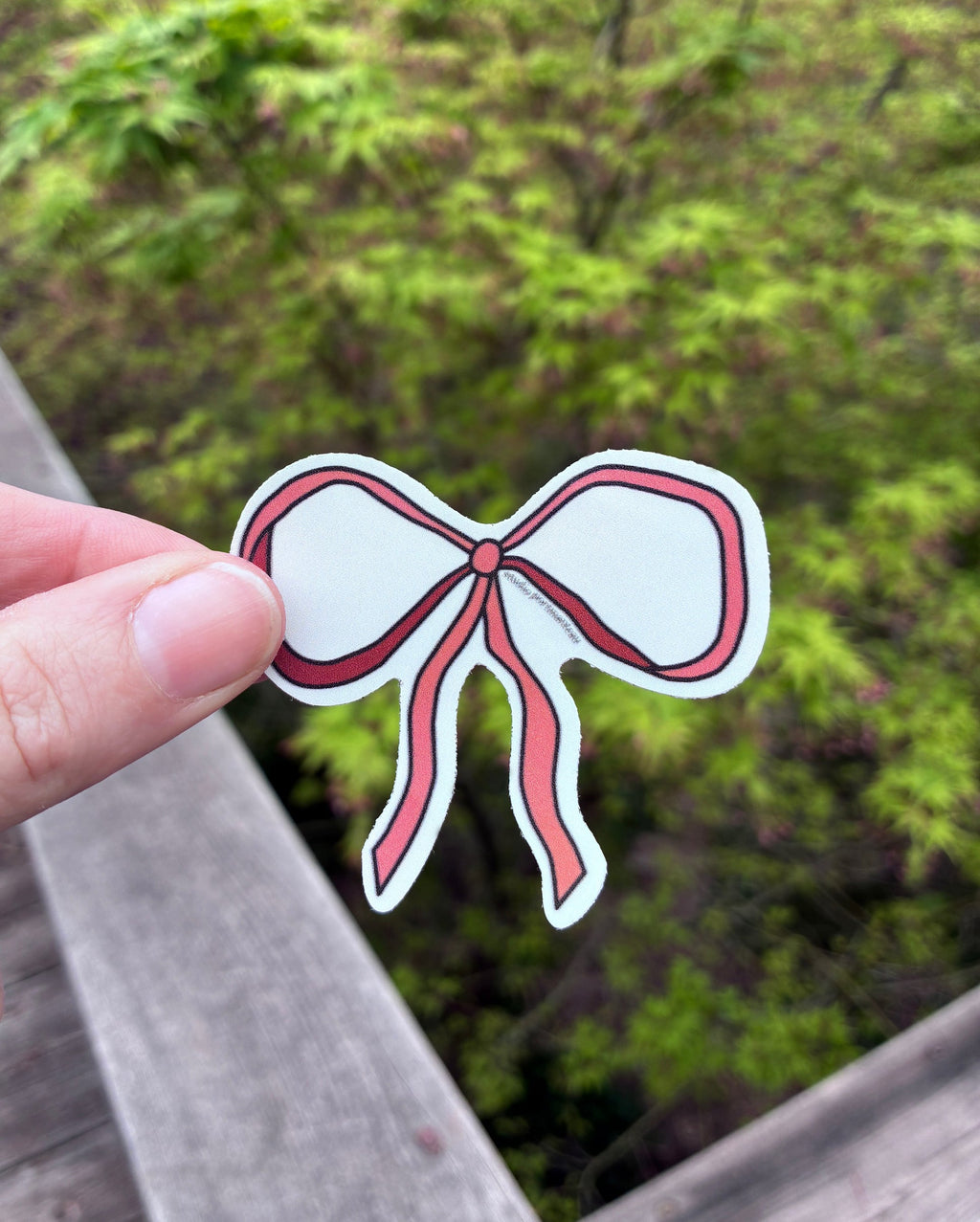 Vintage Bow Vinyl Sticker | Classic Rust Red Bow Design
