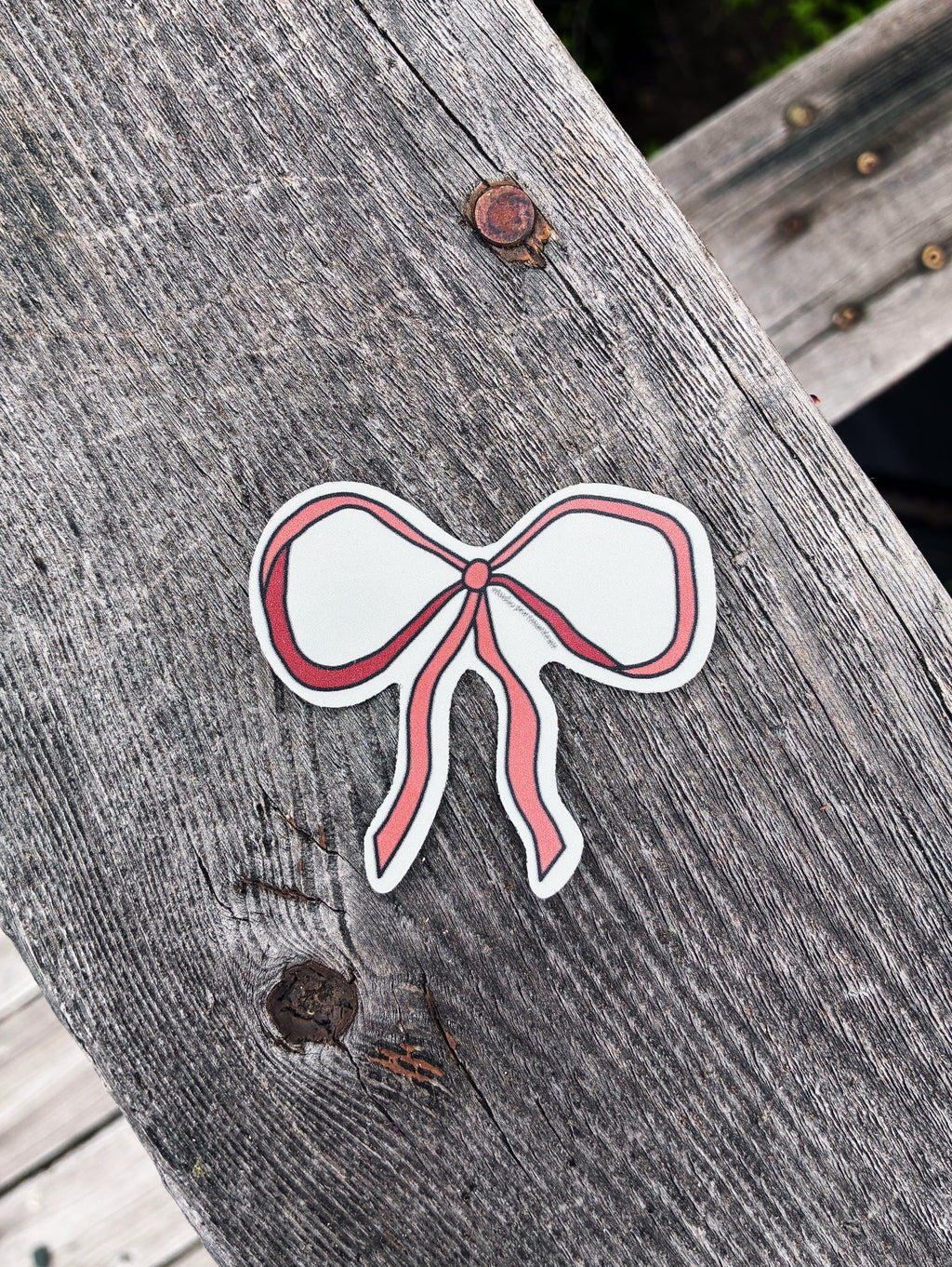 Vintage Bow Vinyl Sticker | Classic Rust Red Bow Design