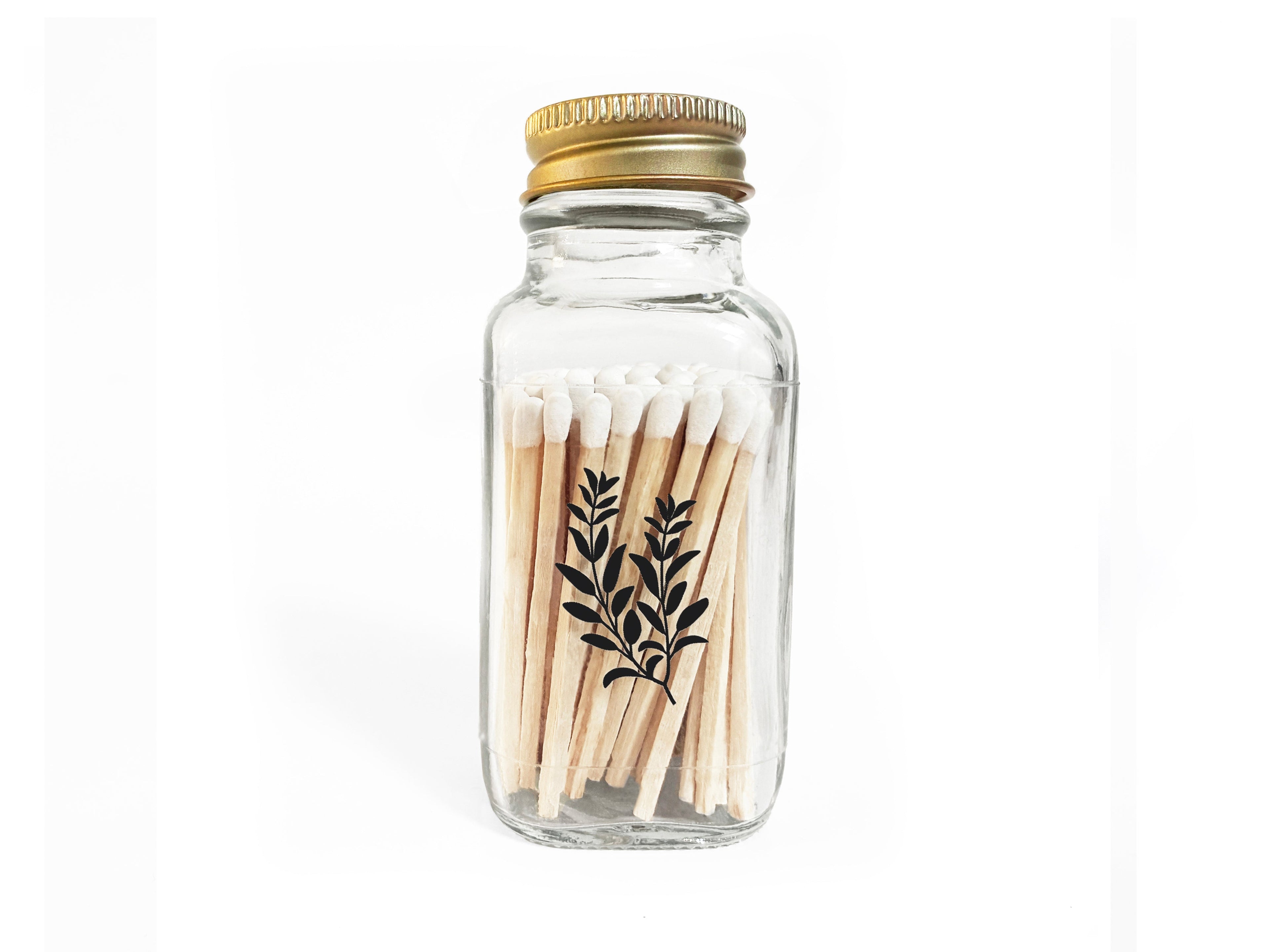 Sage 2" White Match Jar | Botanical Match Holder