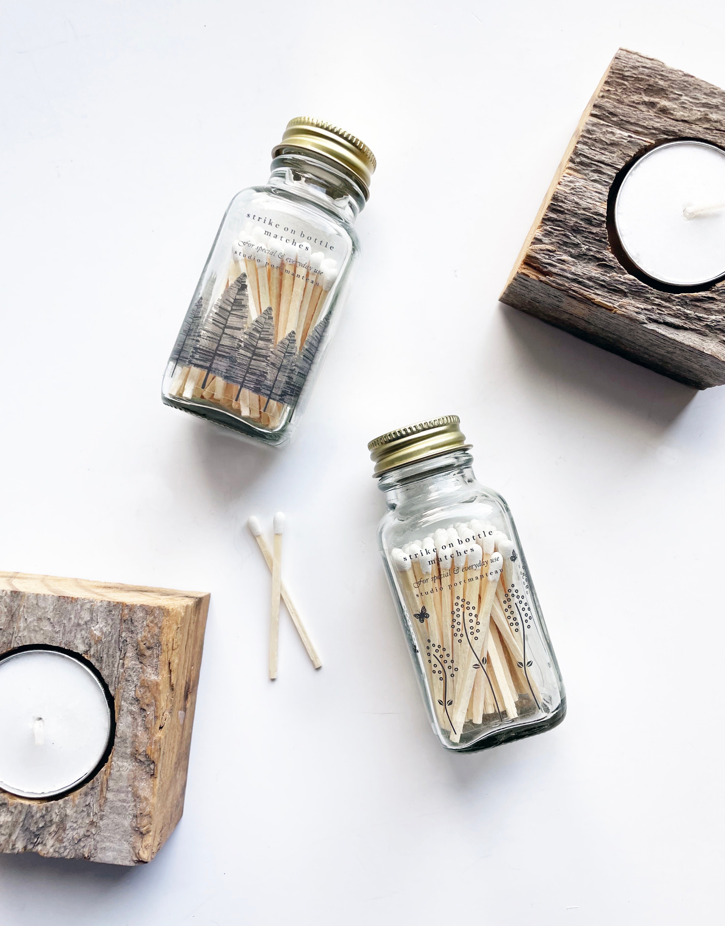 Vintage Bow 2" White Match Jar | Classic Match Holder