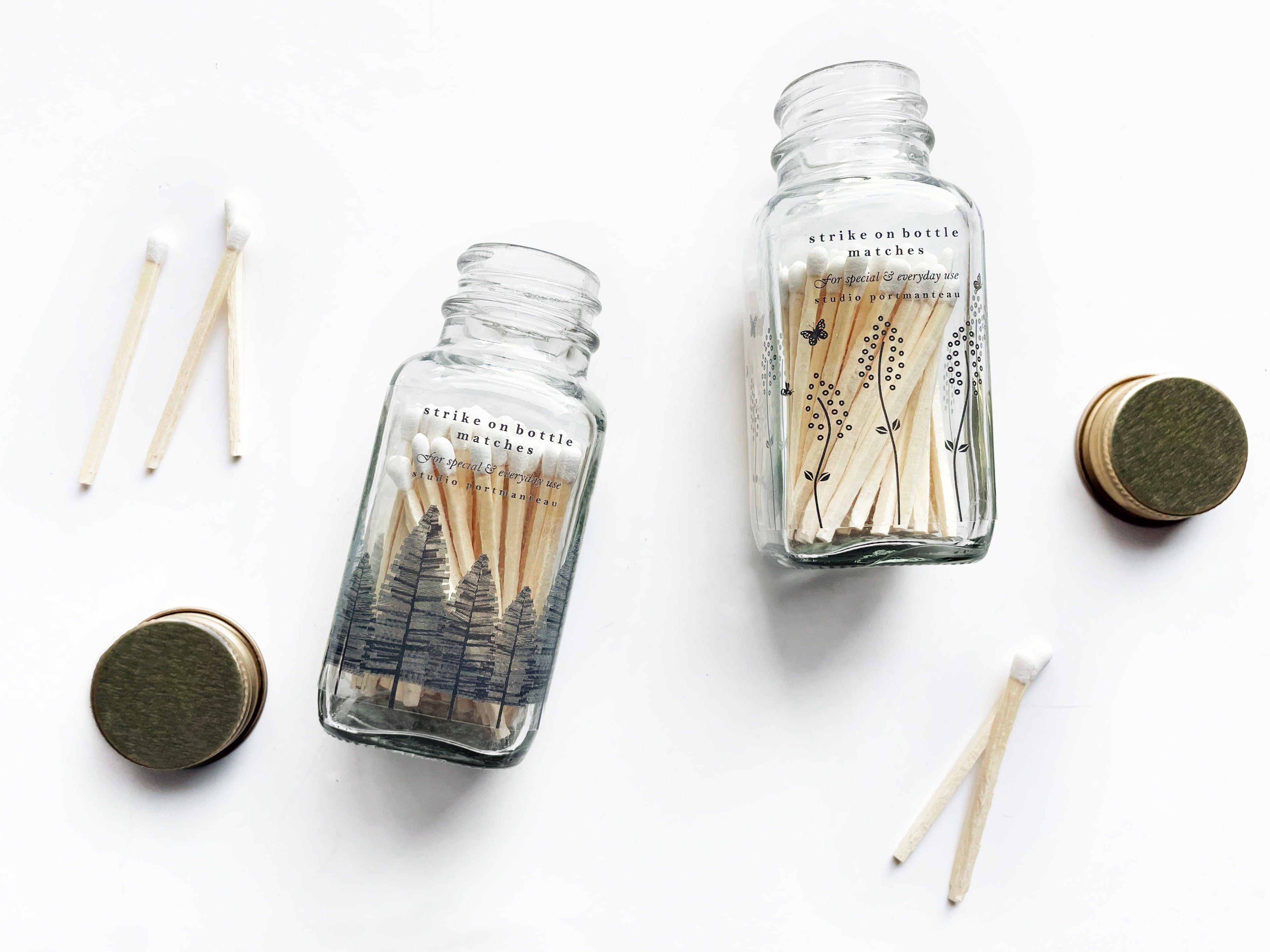 Vintage Bow 2" White Match Jar | Classic Match Holder