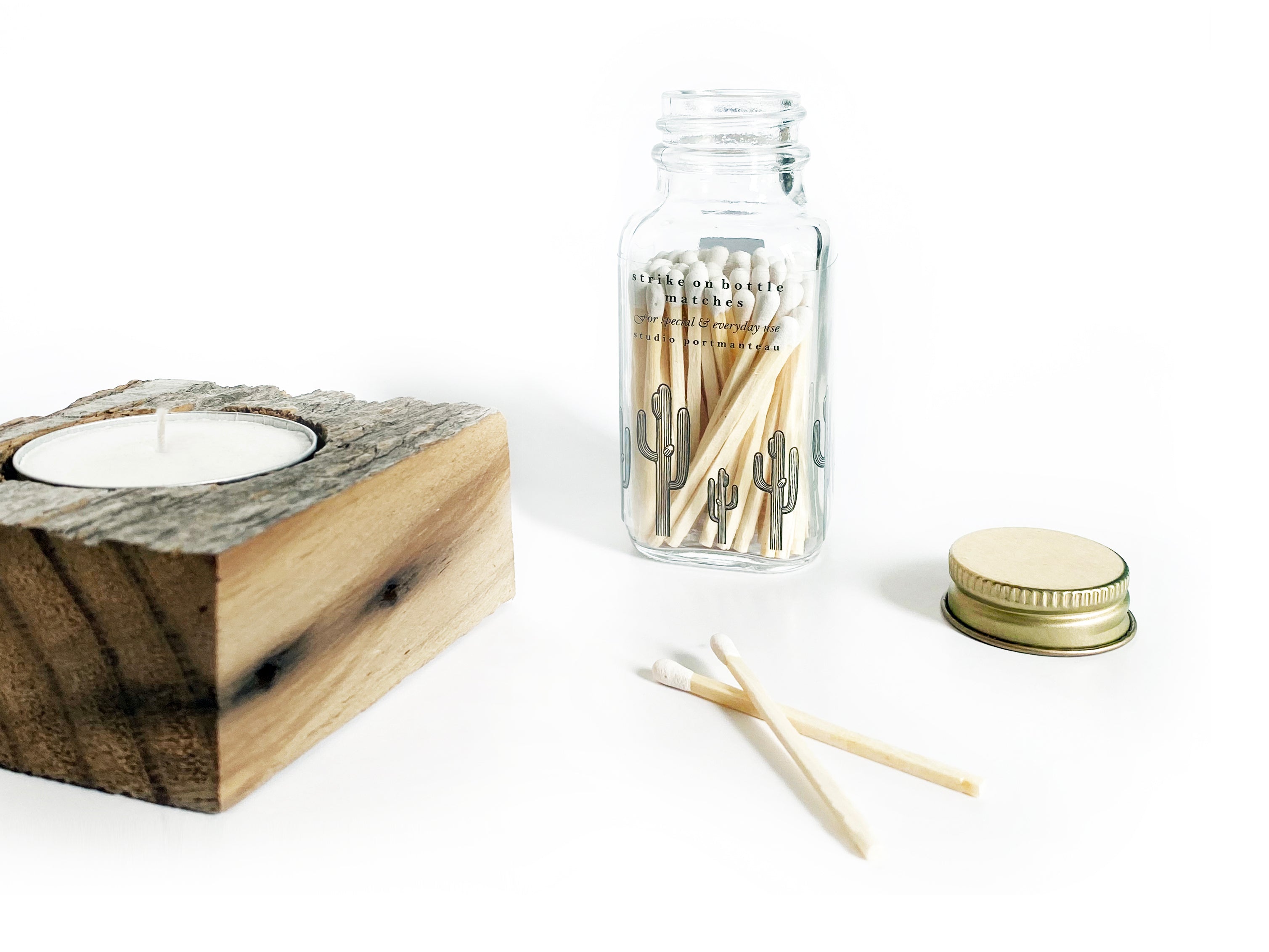 Saguaro Cactus 2" White Match Jar