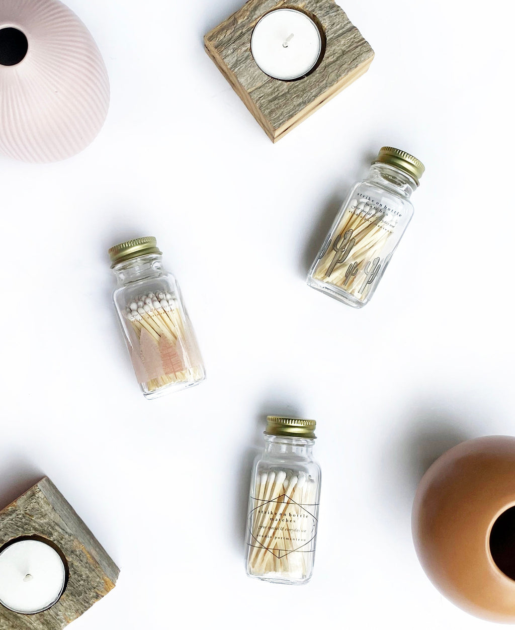 Classic Heart 2" White Match Jar | Pretty Match Holder