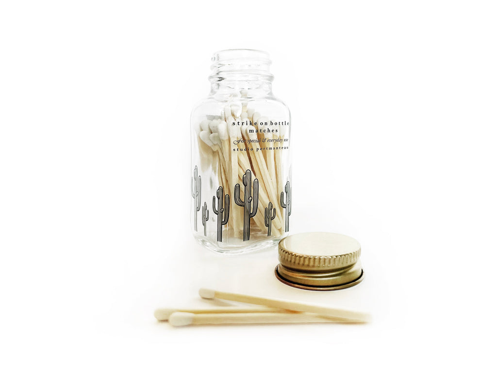 Saguaro Cactus 2" White Match Jar