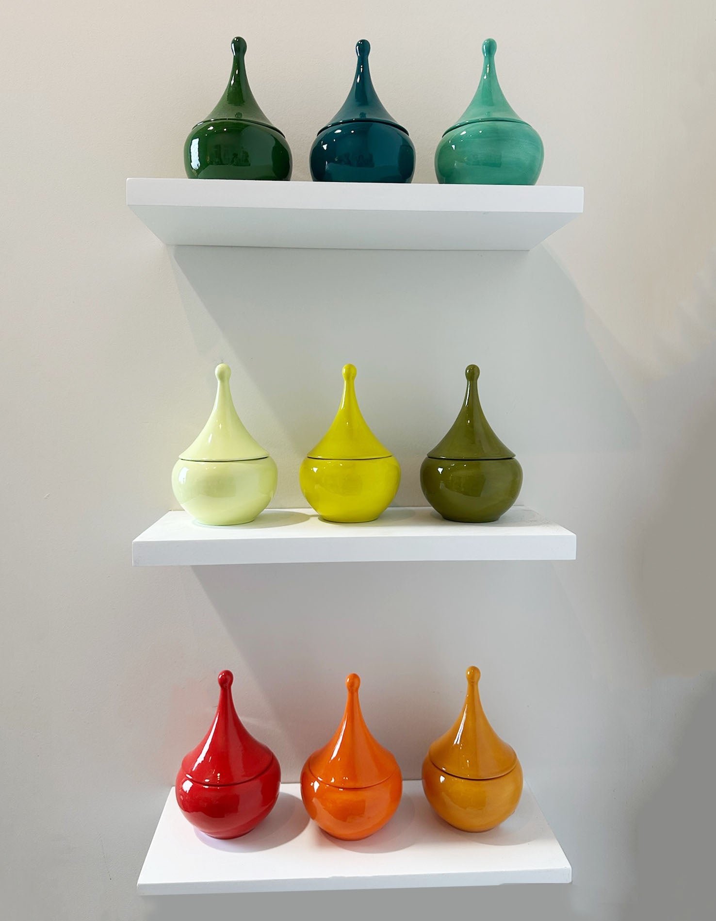 Teardrop Jars in Cactus Green