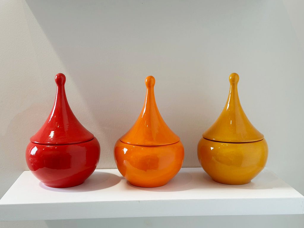 Teardrop Jars in Tiki Orange