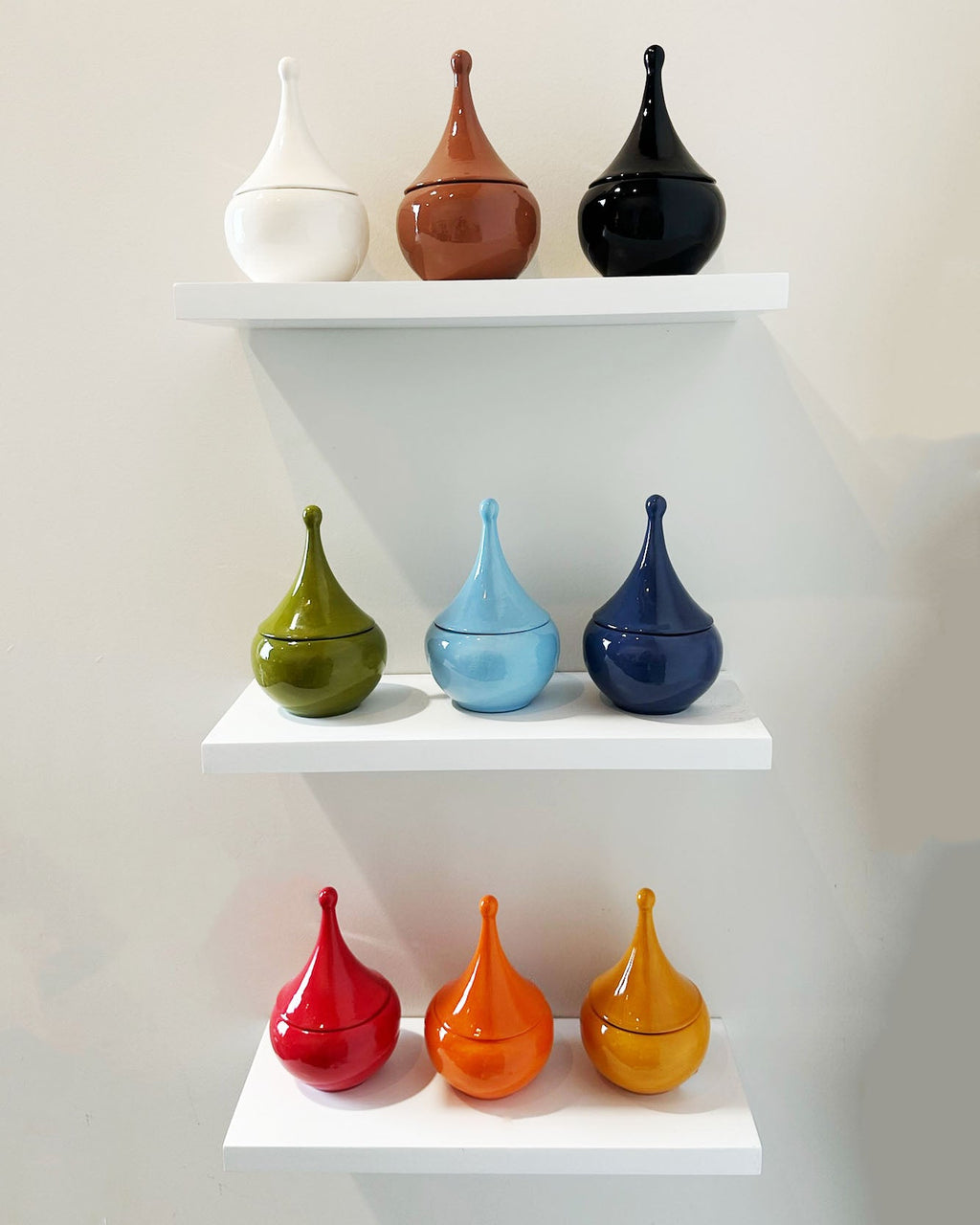 Teardrop Jars in White