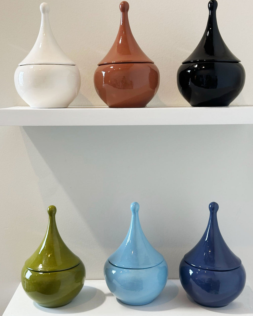 Teardrop Jars in Martini Green