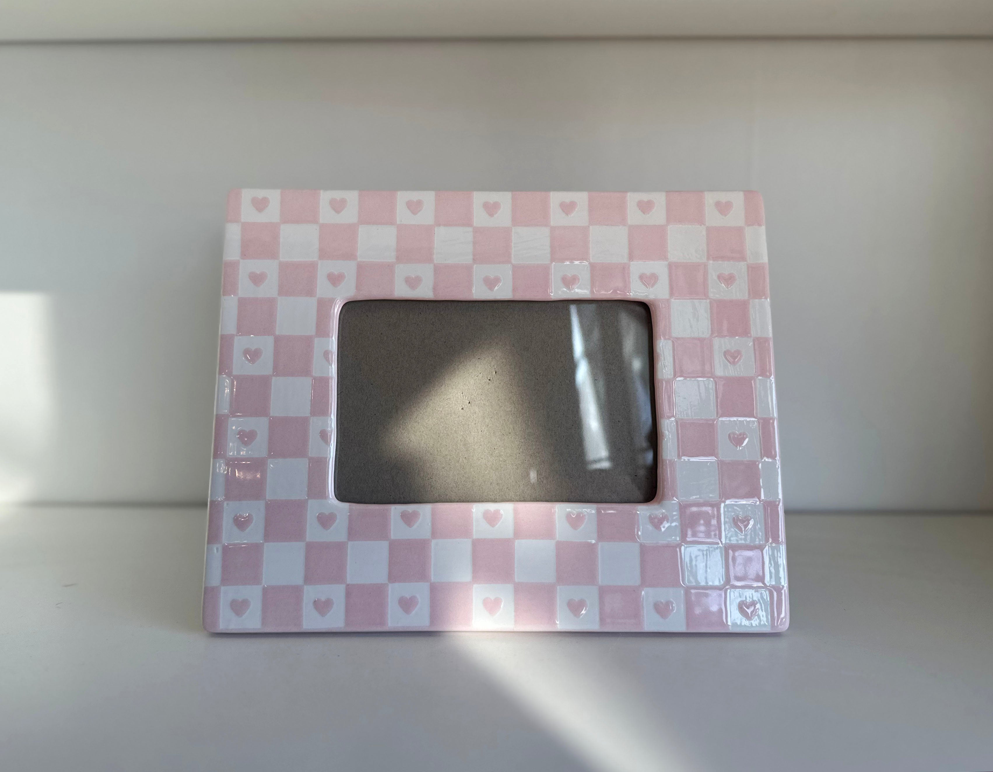 Checkered Heart Photo Frame