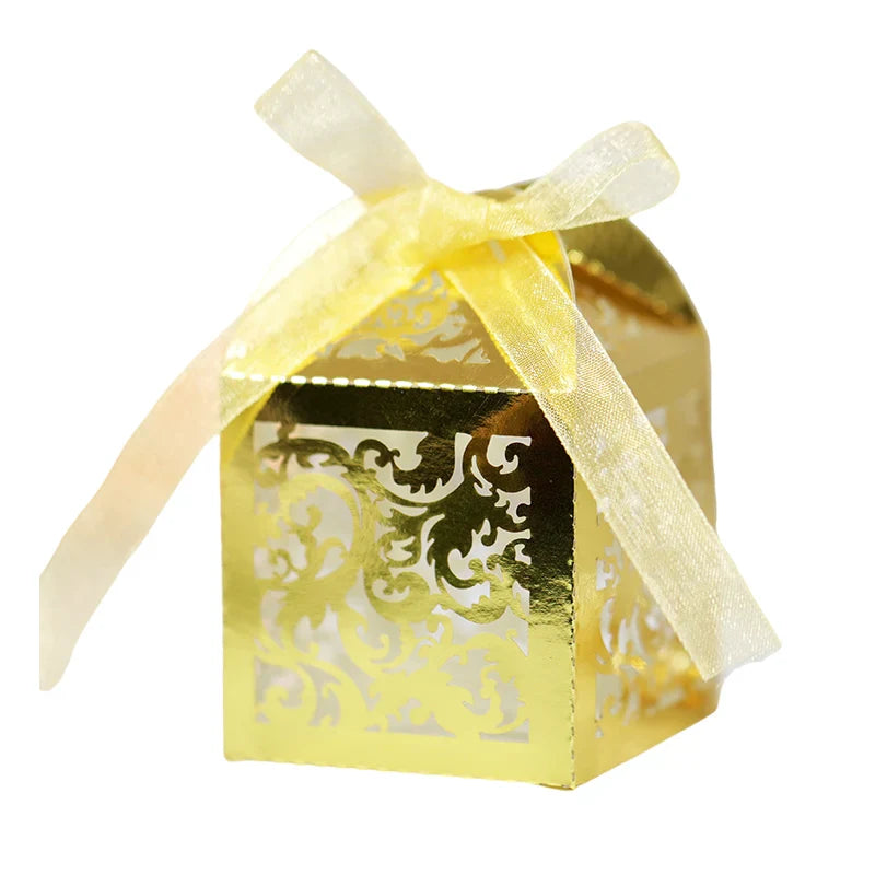20/50Pcs Flower Vine Candy Boxes Wedding Favor Gift Packaging Box Sweet Bag With Ribbon Valentine's Day Birthday Party Supplies
