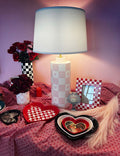 Checkered Heart Column Lamp