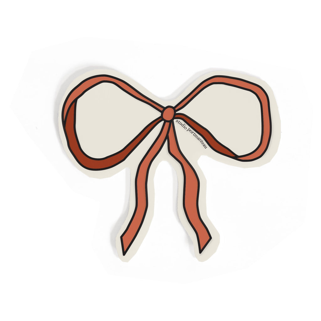 Vintage Bow Vinyl Sticker | Classic Rust Red Bow Design