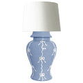 Bow Stripe Ginger Jar Lamp in French Blue