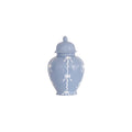 Bow Stripe Ginger Jars in Serenity Blue
