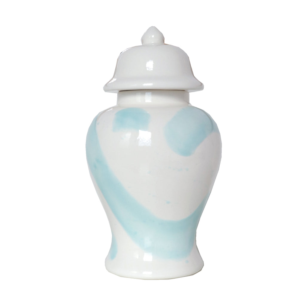Robin's Egg Brushstroke Ginger Jar