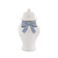 Ginger Jars with Sculpted Ceramic Bow in Serenity Blue