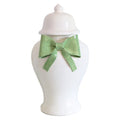 Ginger Jars with Sculpted Ceramic Bow in Cabbage Patch