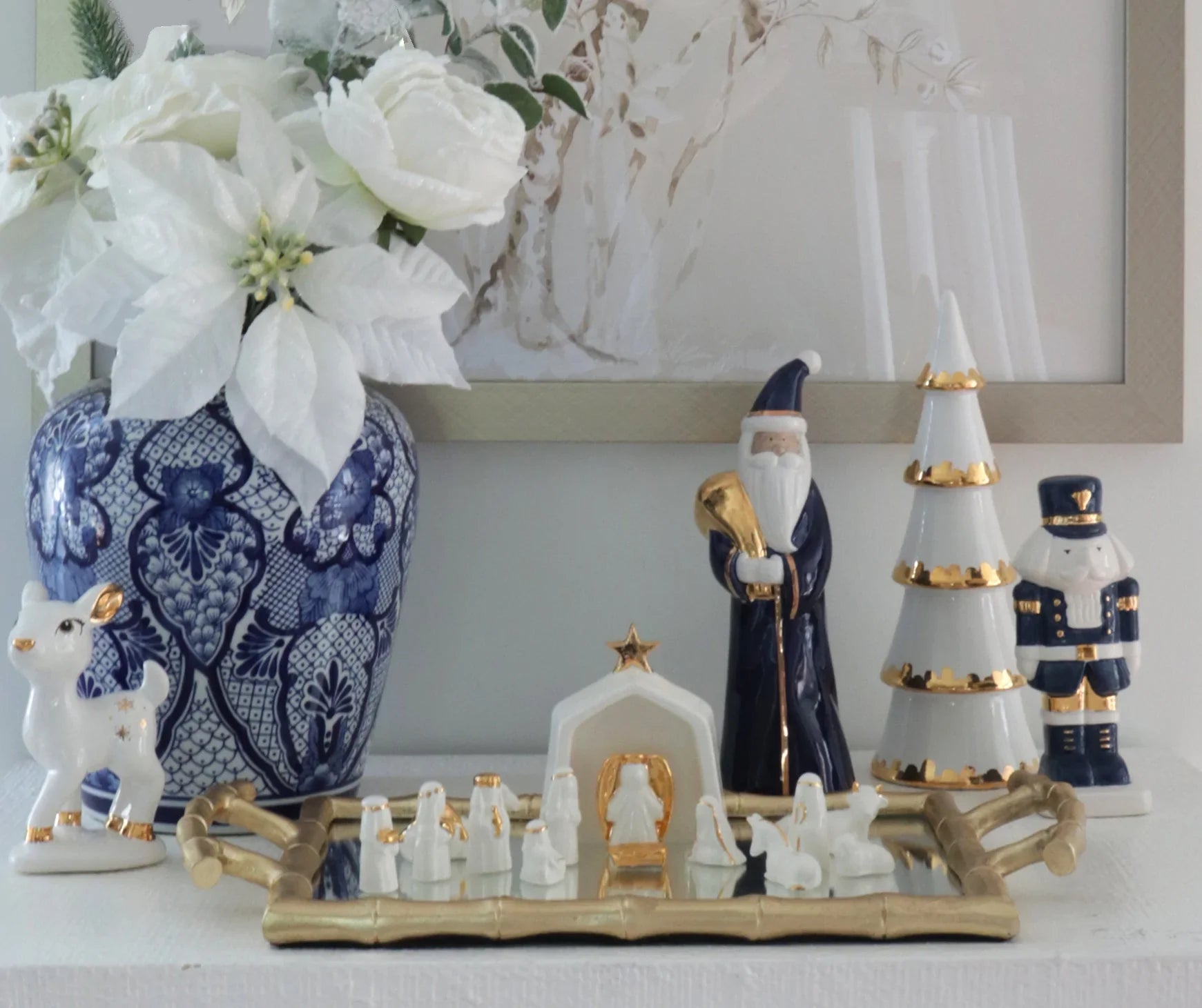 Navy Blue Santa with 22K Gold Accents