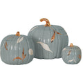 Layered Leaves Pumpkin Jars with 22K Gold Accents in Lamb's Ear