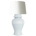 Hydrangea Light Blue Greek Key Ginger Jar Lamp
