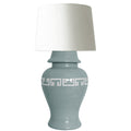 Lamb's Ear Greek Key Ginger Jar Lamp