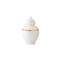 White Color Block Ginger Jar with Gold Accent