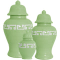 Cabbage Patch Green Greek Key Ginger Jars