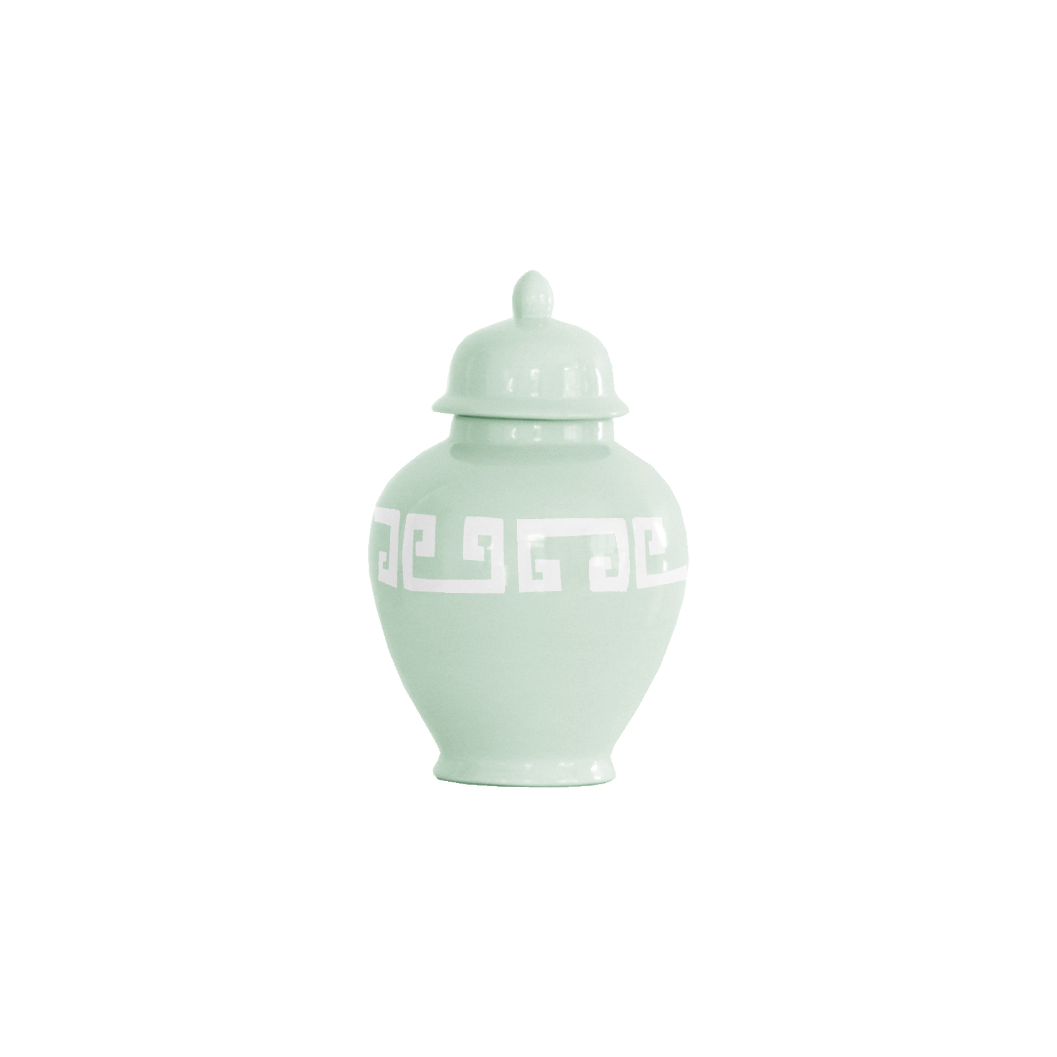 Sea Glass Greek Key Ginger Jars
