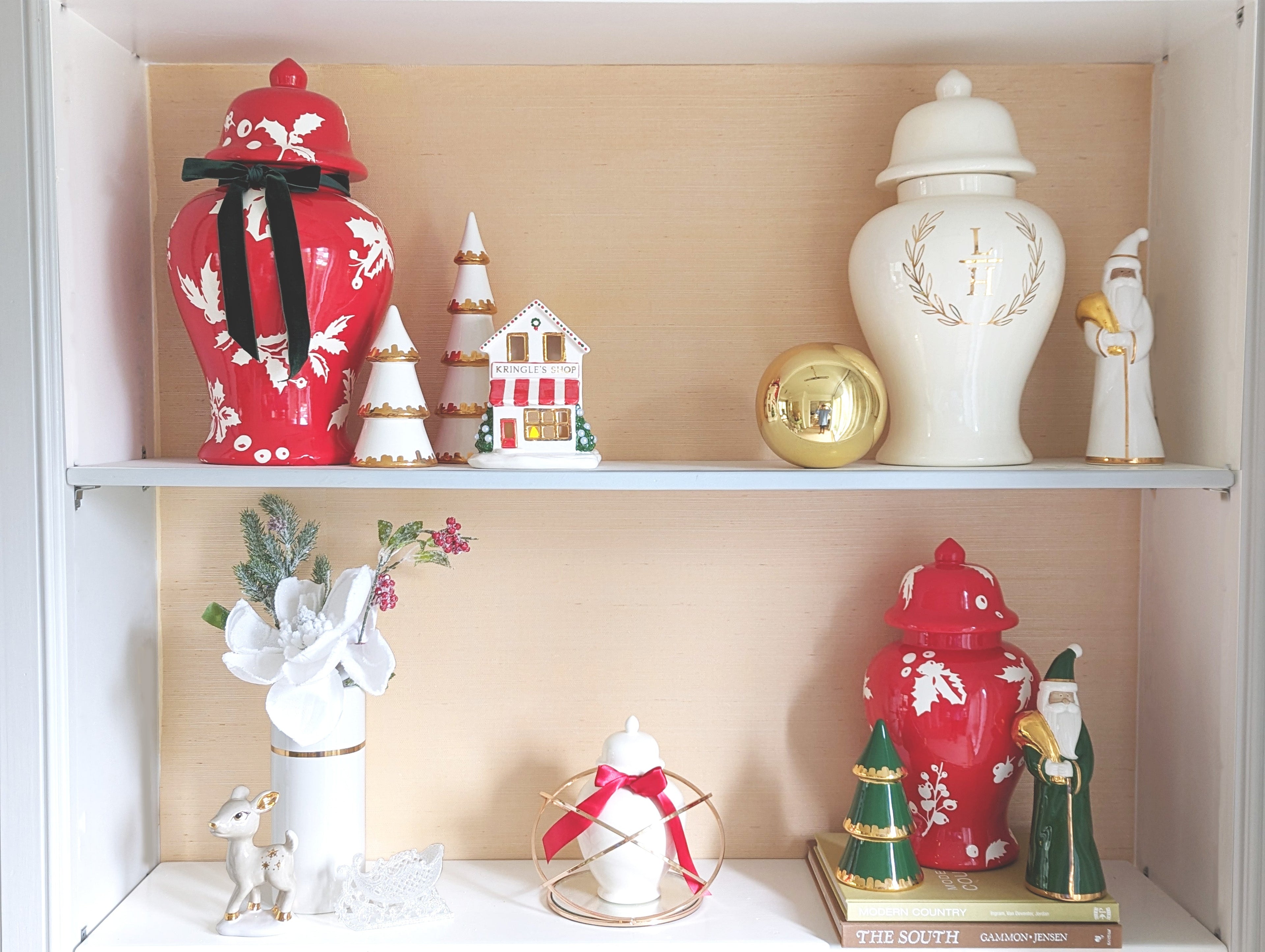 Holiday Green Santa with 22K Gold Accents