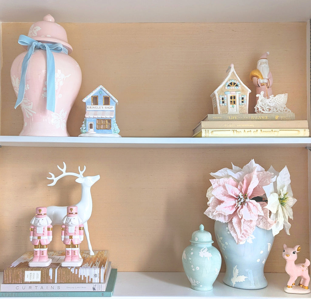 Deck the Halls Ginger Jars in Hydrangea Light Blue