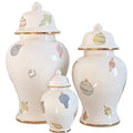 Pastel Baubles Ginger Jars with 22K Gold Accents