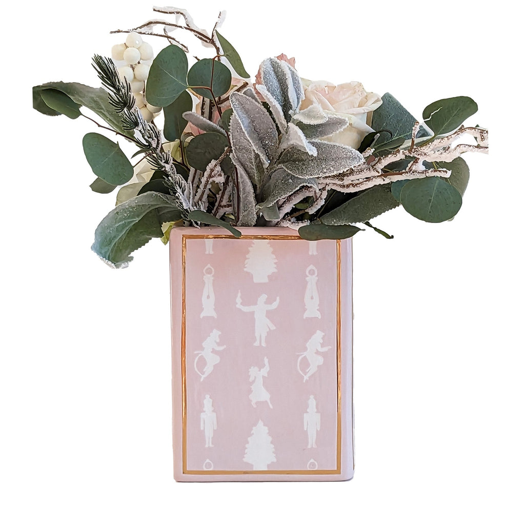 Christmas Classics Book Vase- The Nutcracker and the Mouse King in Pink
