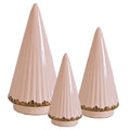 Blush Fluted Christmas Trees with 22K Gold Brushstroke Accent