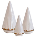 White Fluted Christmas Trees with 22K Gold Brushstroke Accent