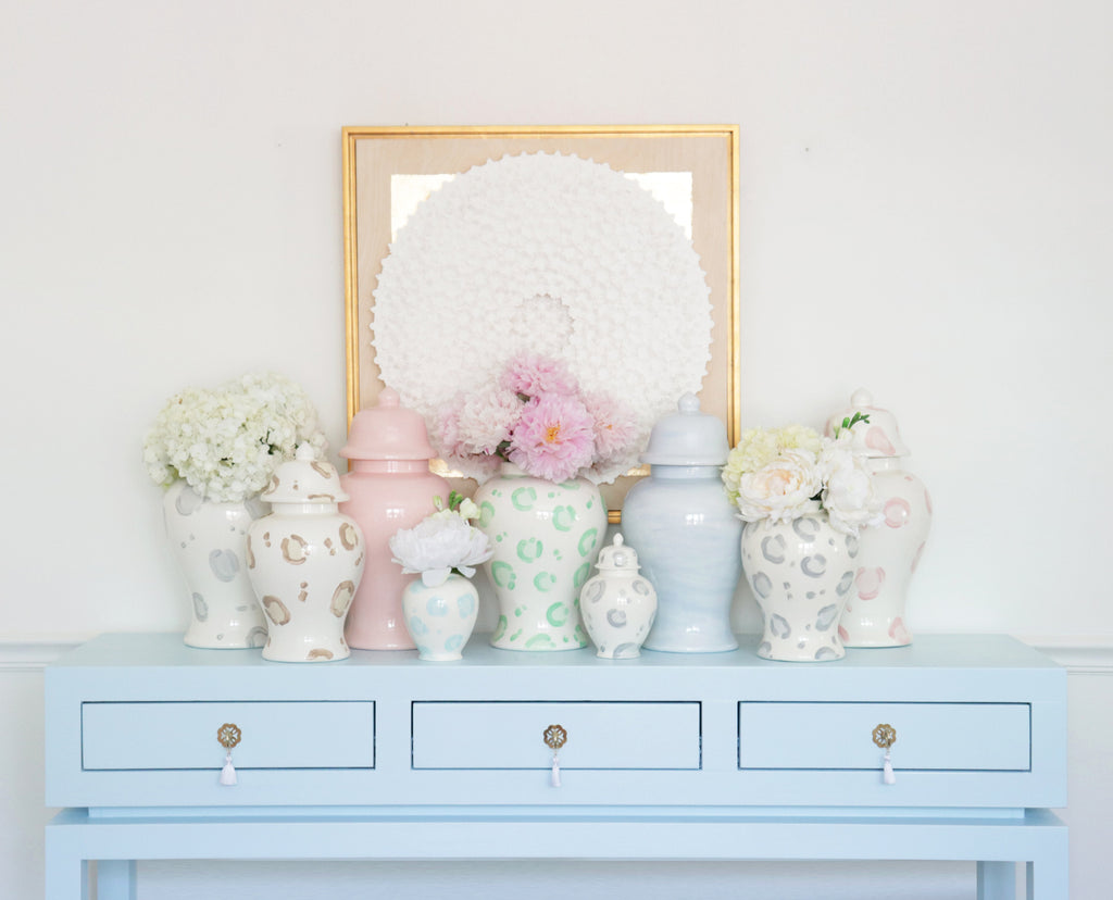 Beige Leopard Print Ginger Jars