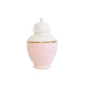 Cherry Blossom Pink Color Block Ginger Jar with Gold Accent