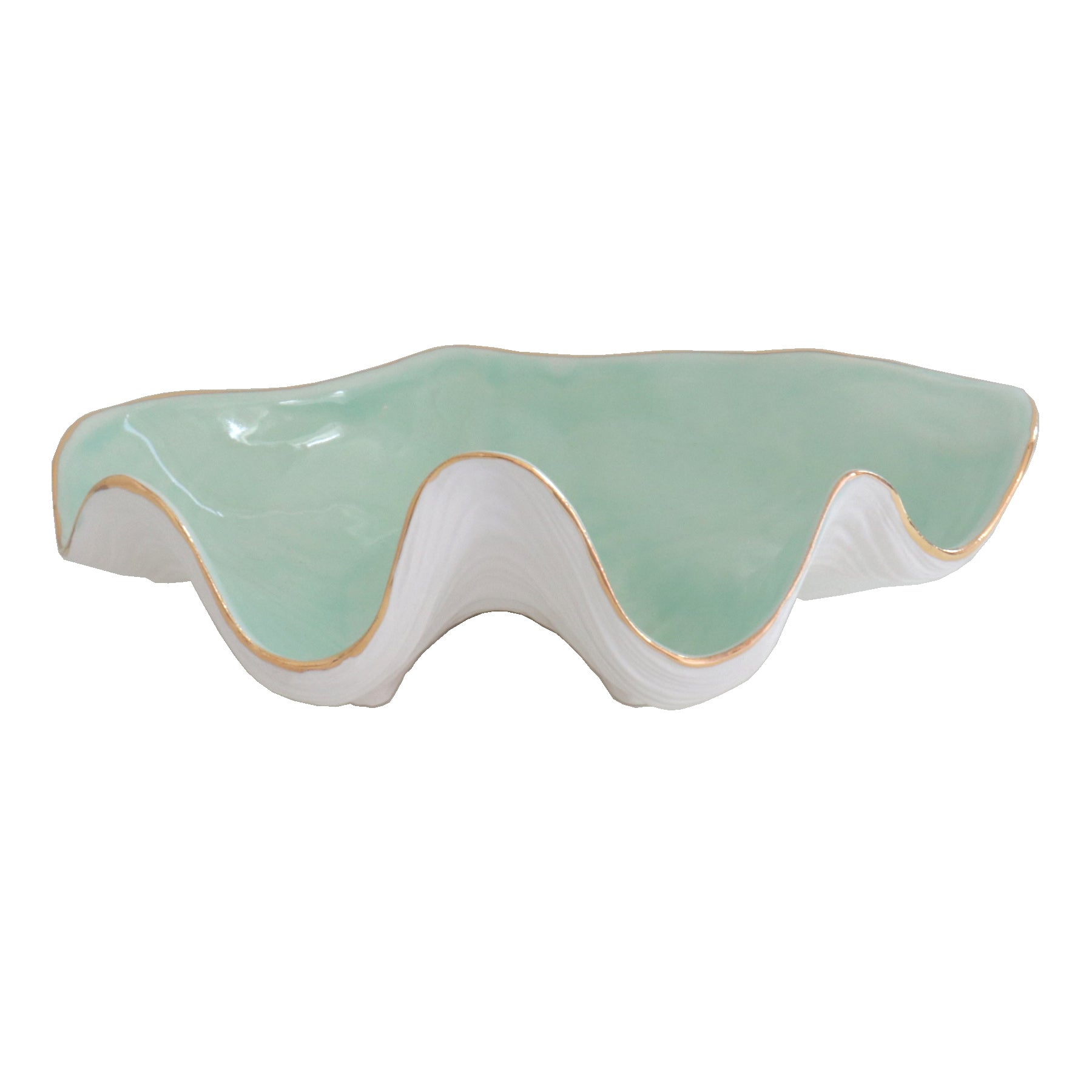 Clam Shell Bowl with 22K Gold Accent
