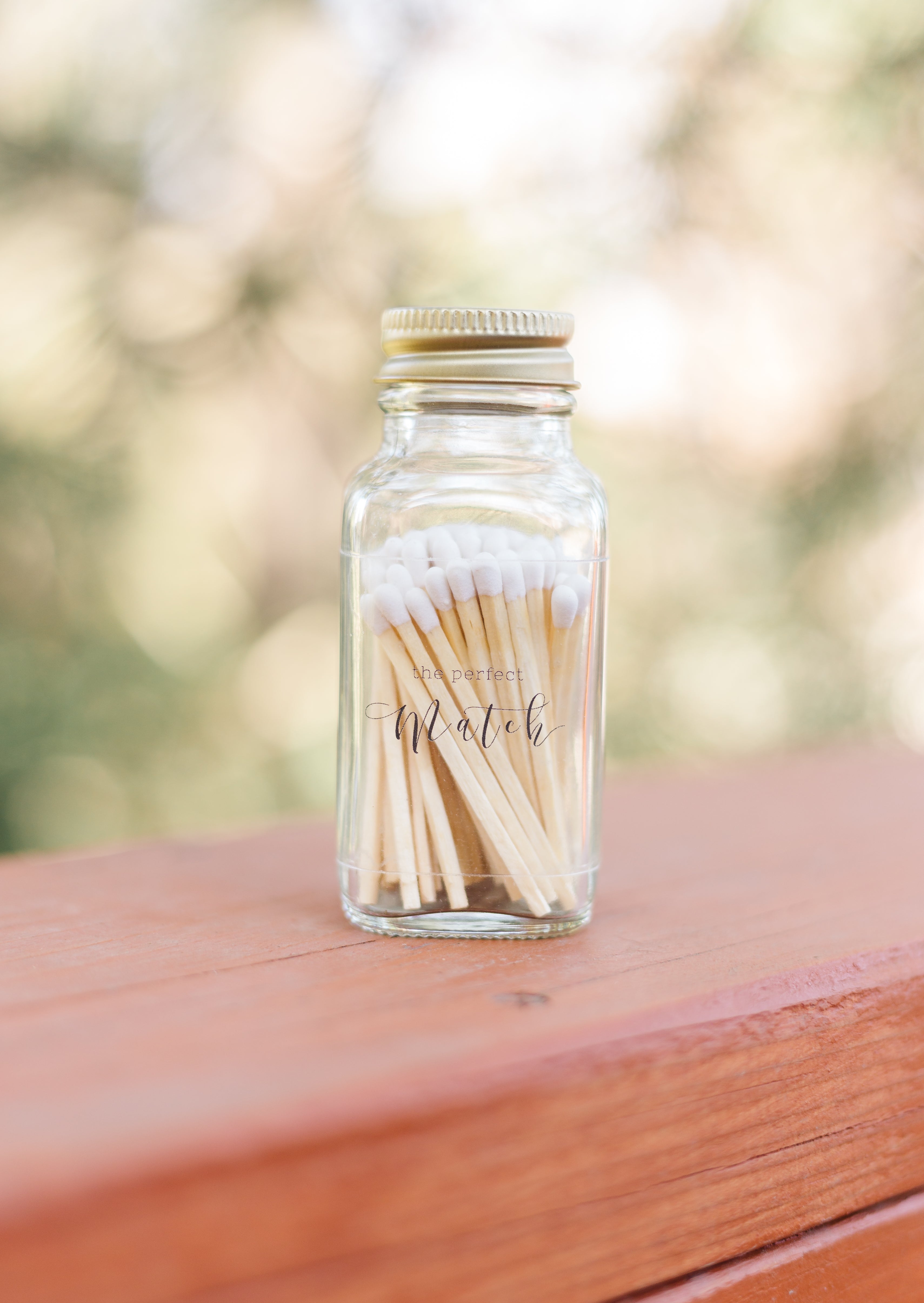 The Perfect Match 2" White Match Jar | Wedding Match Holder