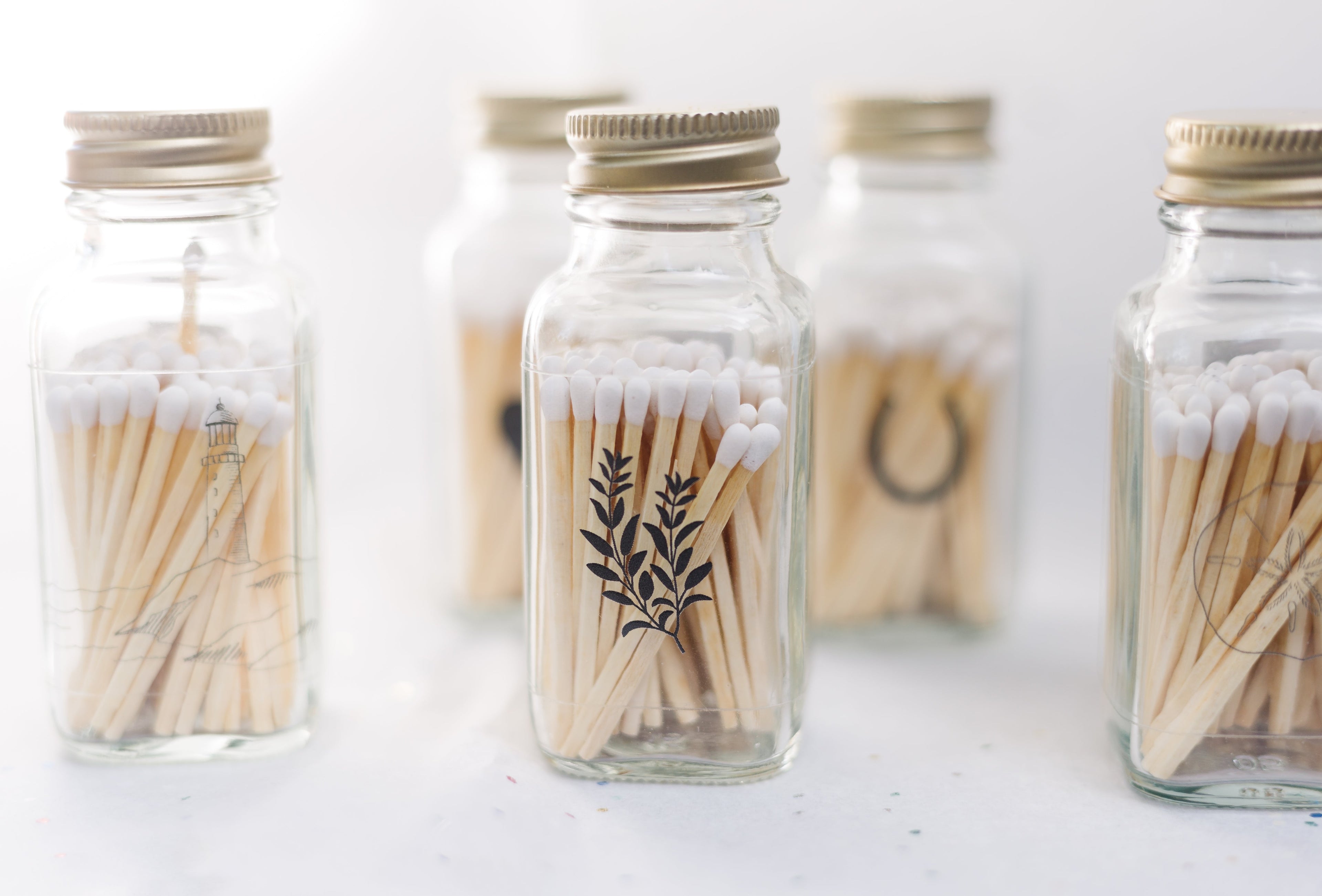 Lighthouse 2" White Match Jar | Rocky Point Match Holder