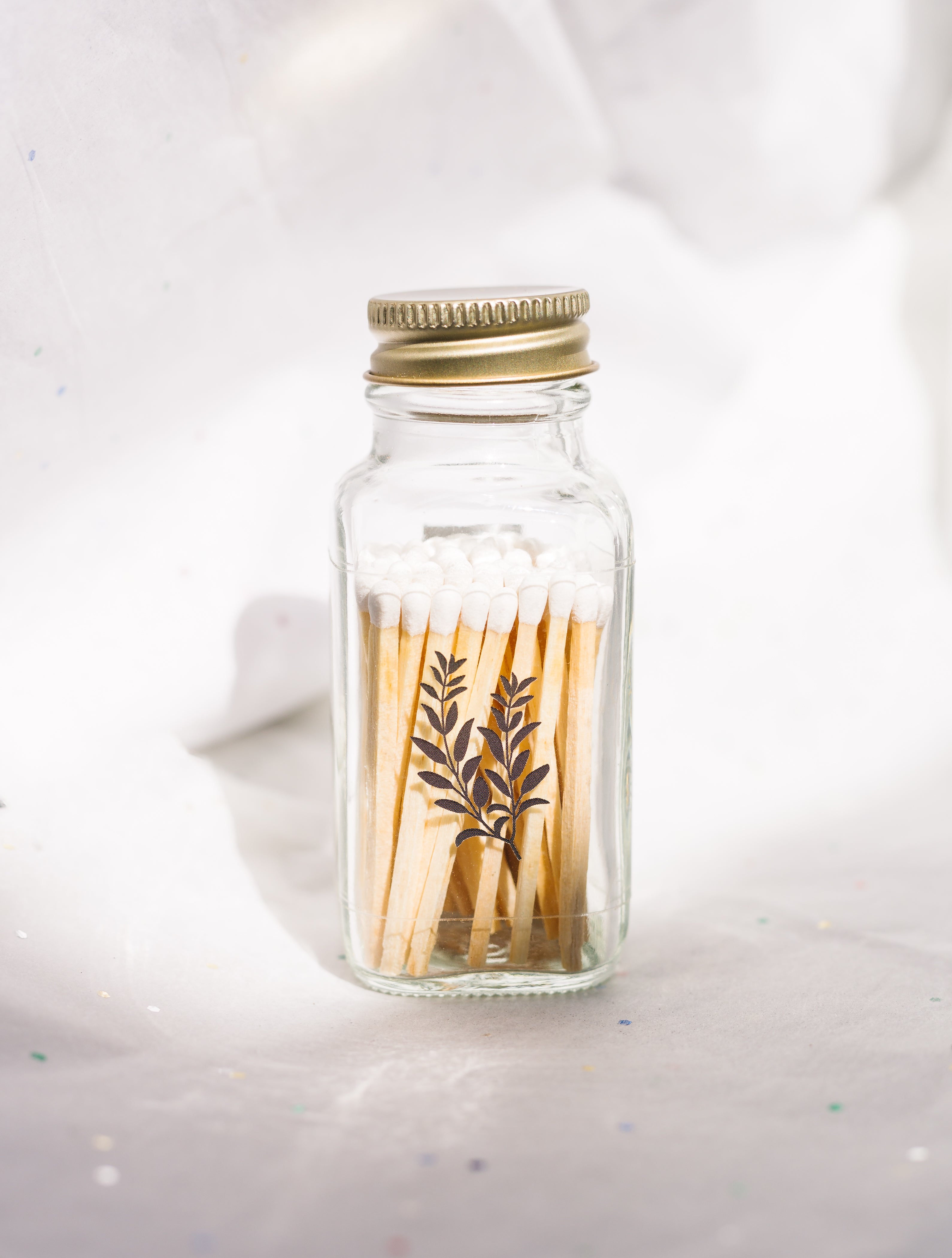 Sage 2" White Match Jar | Botanical Match Holder