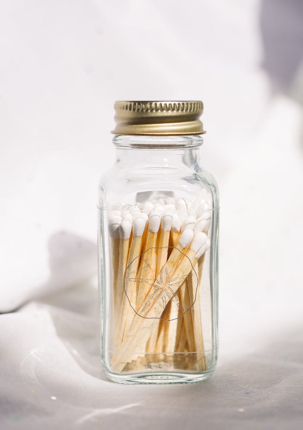 Sand Dollar 2" White Match Jar | Ocean Match Holder